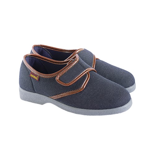 Zapatilla Velcro Azul Hombre