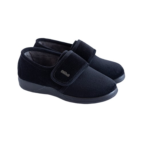 Zapatilla de suapel con velcro, color negro