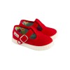 Sandalia de lona para niños, color rojo