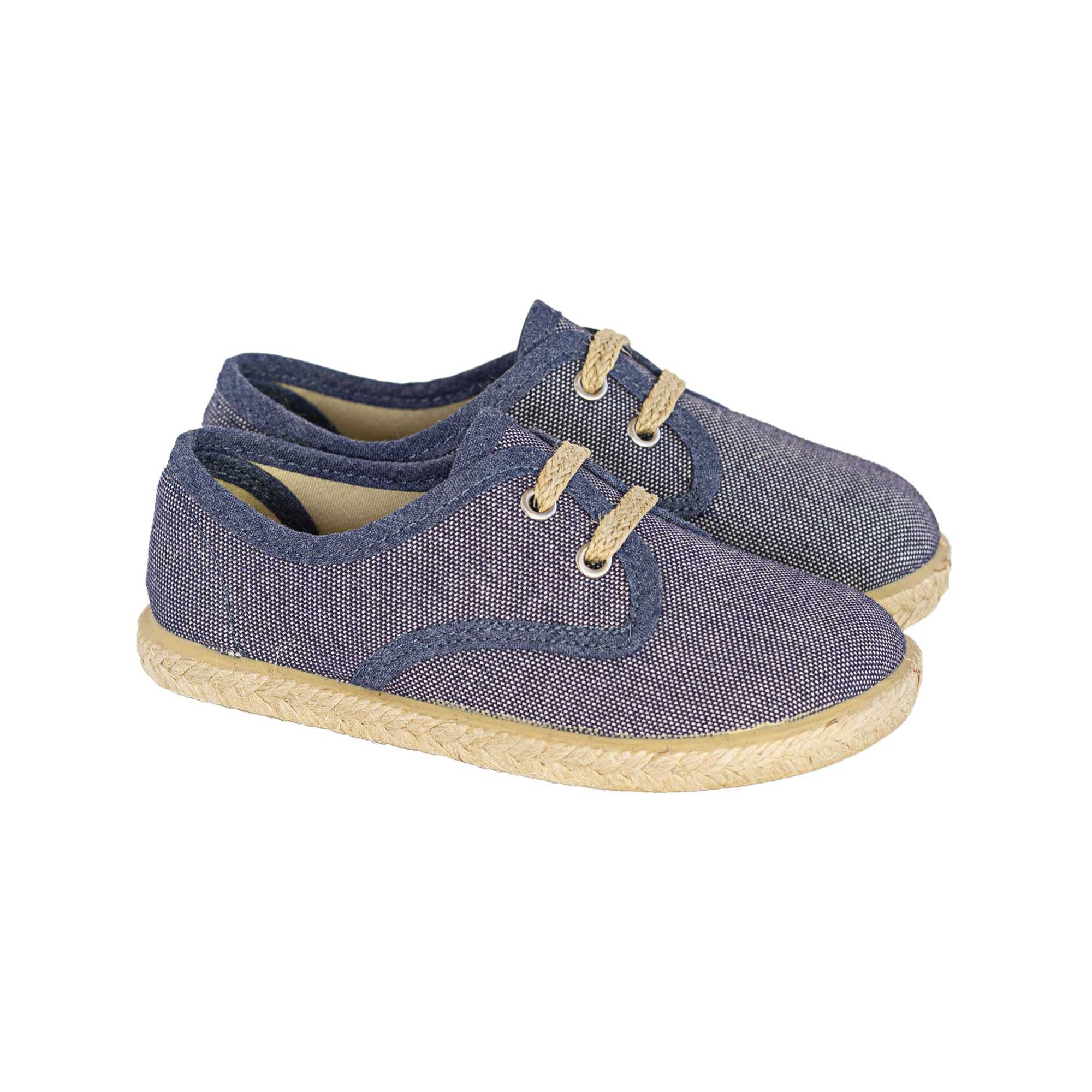 Alpargatas lona jeans para niños, con cierre de cordones
