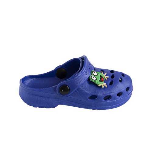 Zuecos Tipo Crocs Niños Adorno Color Azul