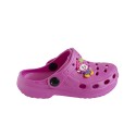 Zuecos Tipo Crocs Niños Adorno Color Fucsia