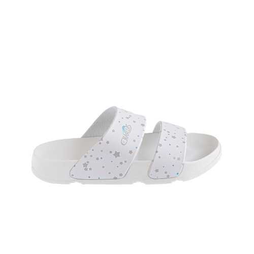 Chanclas para mujer con estampado de estrellas, color blanco