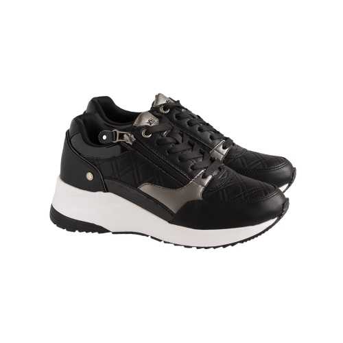 Sneakers Xti con Cuña y Cremallera Lateral Color Negro