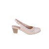 Zapatos Mujer Tacón Ancho Puntera Charol Beige