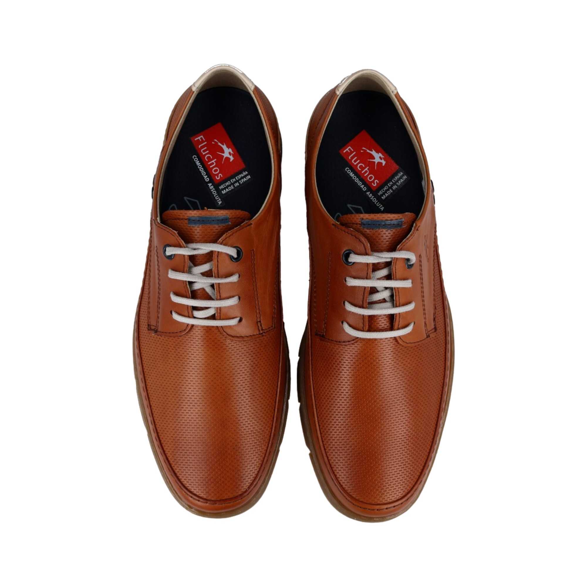 Zapatos Fluchos para hombre con cierre de cordones, color marrón