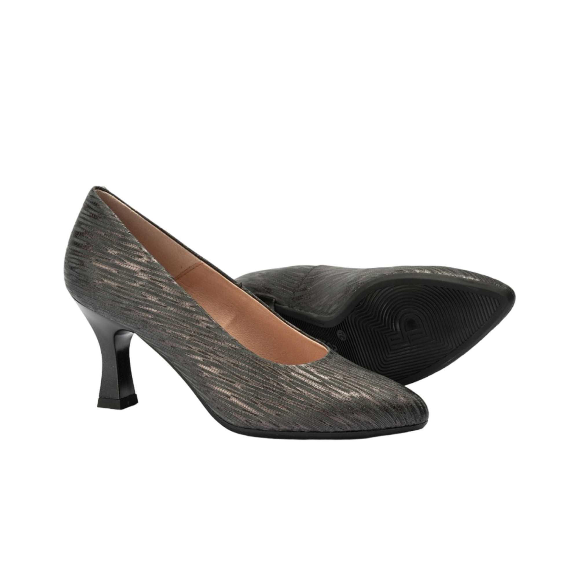 Zapatos Pitillos Salón Piel Grabada Negro Comprar Pitillos Online