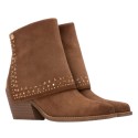 Botines Cow Boy Antelina con Brillantes