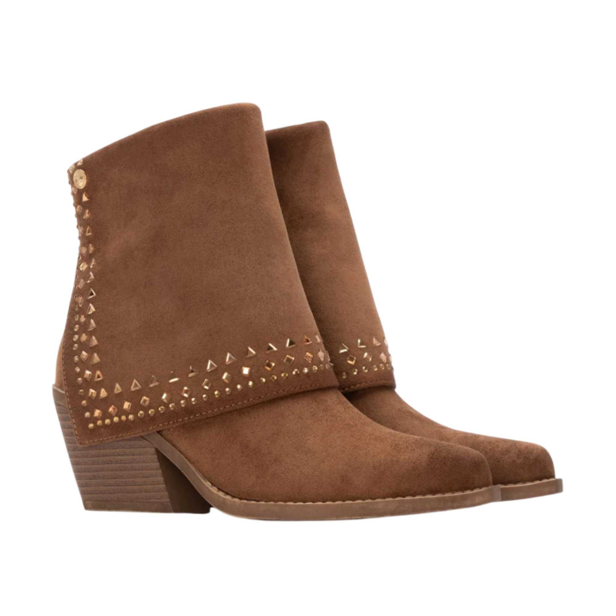 Botines Cow Boy Antelina con Brillantes