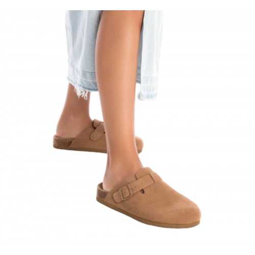 Zueco Plano Piel Xti Mujer