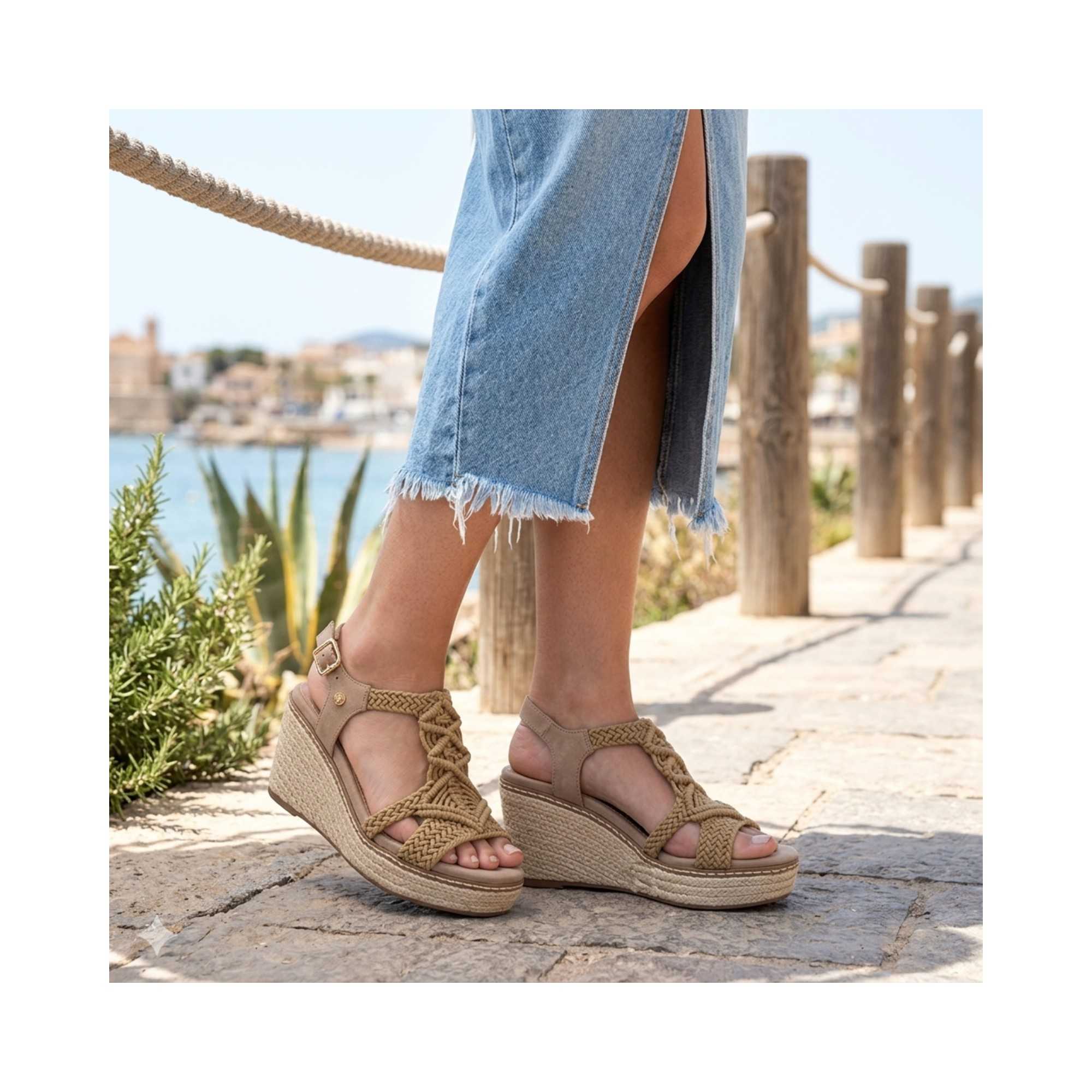 Alpargata Xti Cuña Ganchillo Hielo