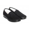 Zapatilla de rejilla para mujer, color negro